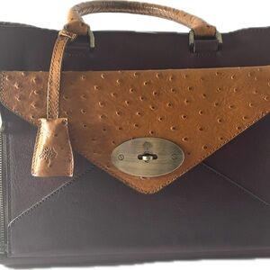 Mulberry Dark Brown and Tan Tote Bag